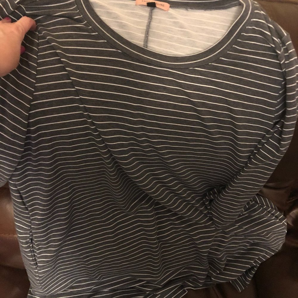 Women's plus size 3x grey striped knit dress